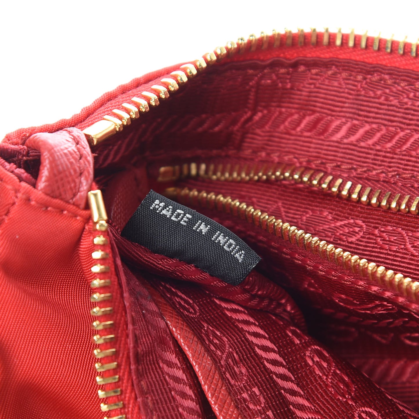Tessuto Nylon Saffiano Crossbody Bag Rosso
