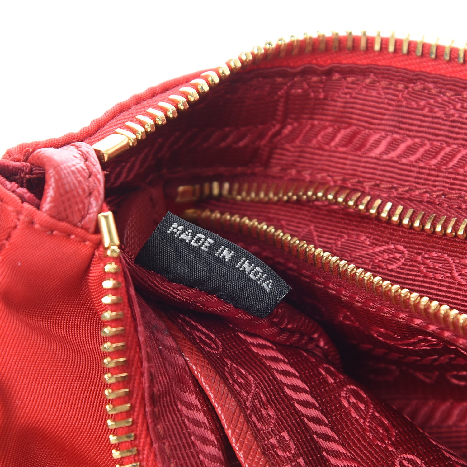 Prada Tessuto Nylon Saffiano Crossbody Bag Rosso 7 of 12