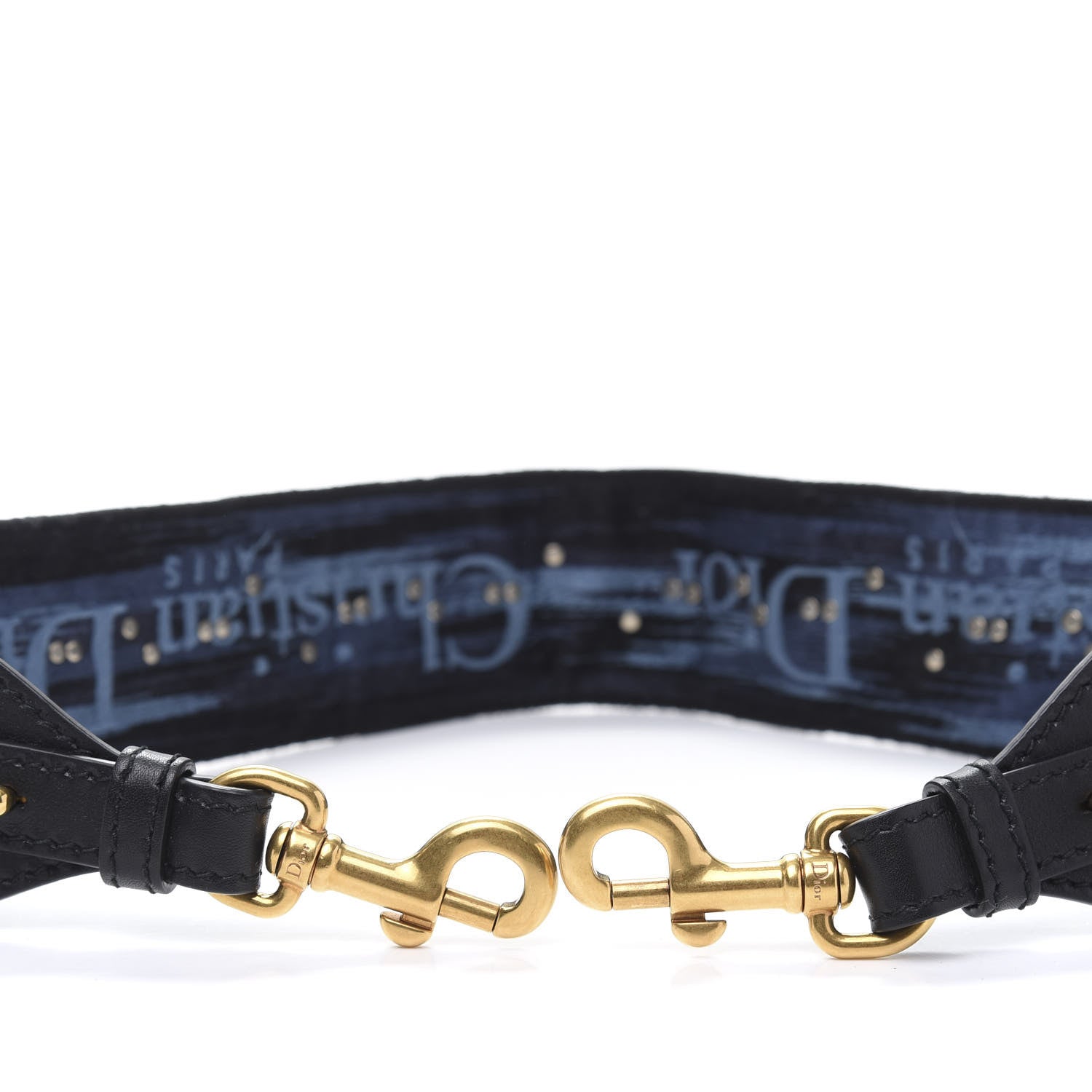 Christian Dior Canvas Embroidered Studded KaleiDiorscopic Adjustable Shoulder Strap Blue 3 of 4