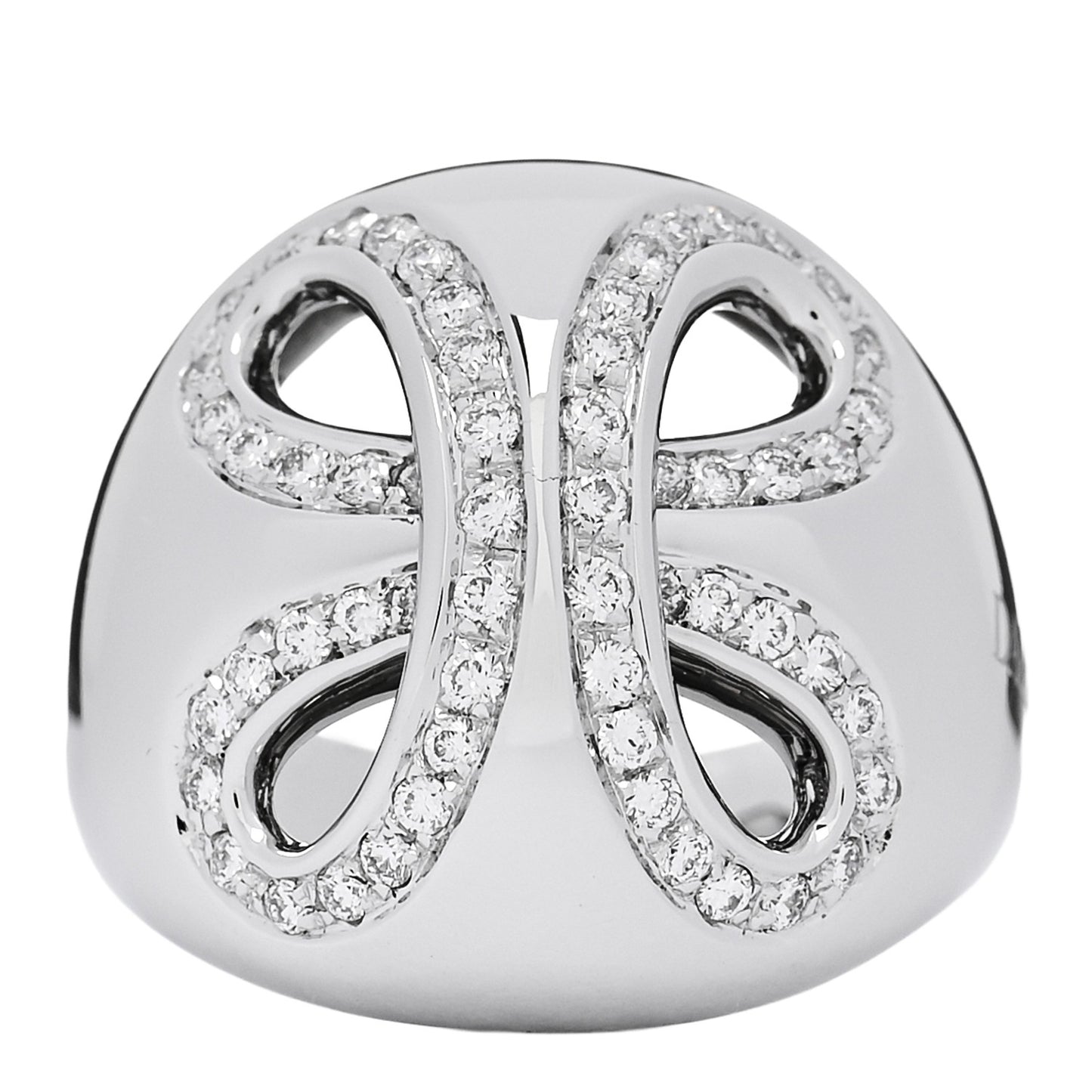 18K White Gold Diamond Infinity Dome Ring 55 7.25