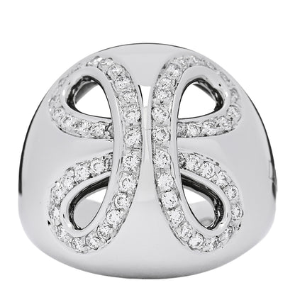 Damiani 18K White Gold Diamond Infinity Dome Ring 55 7.25 1 of 7