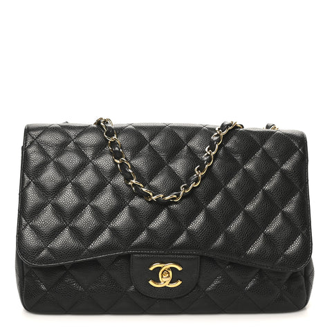 Caviar Quilted Jumbo Single Flap Black