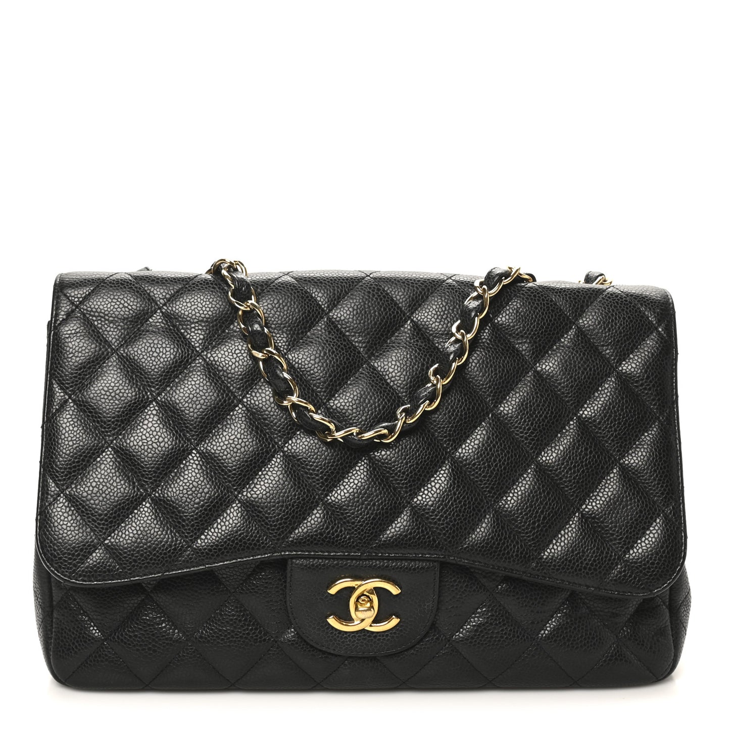 Caviar Quilted Jumbo Single Flap Black