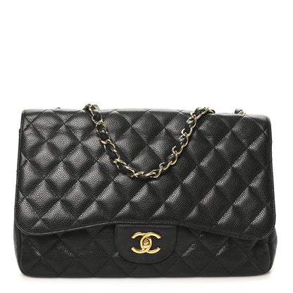 Chanel Caviar Quilted Jumbo Single Flap Black 1 of 10