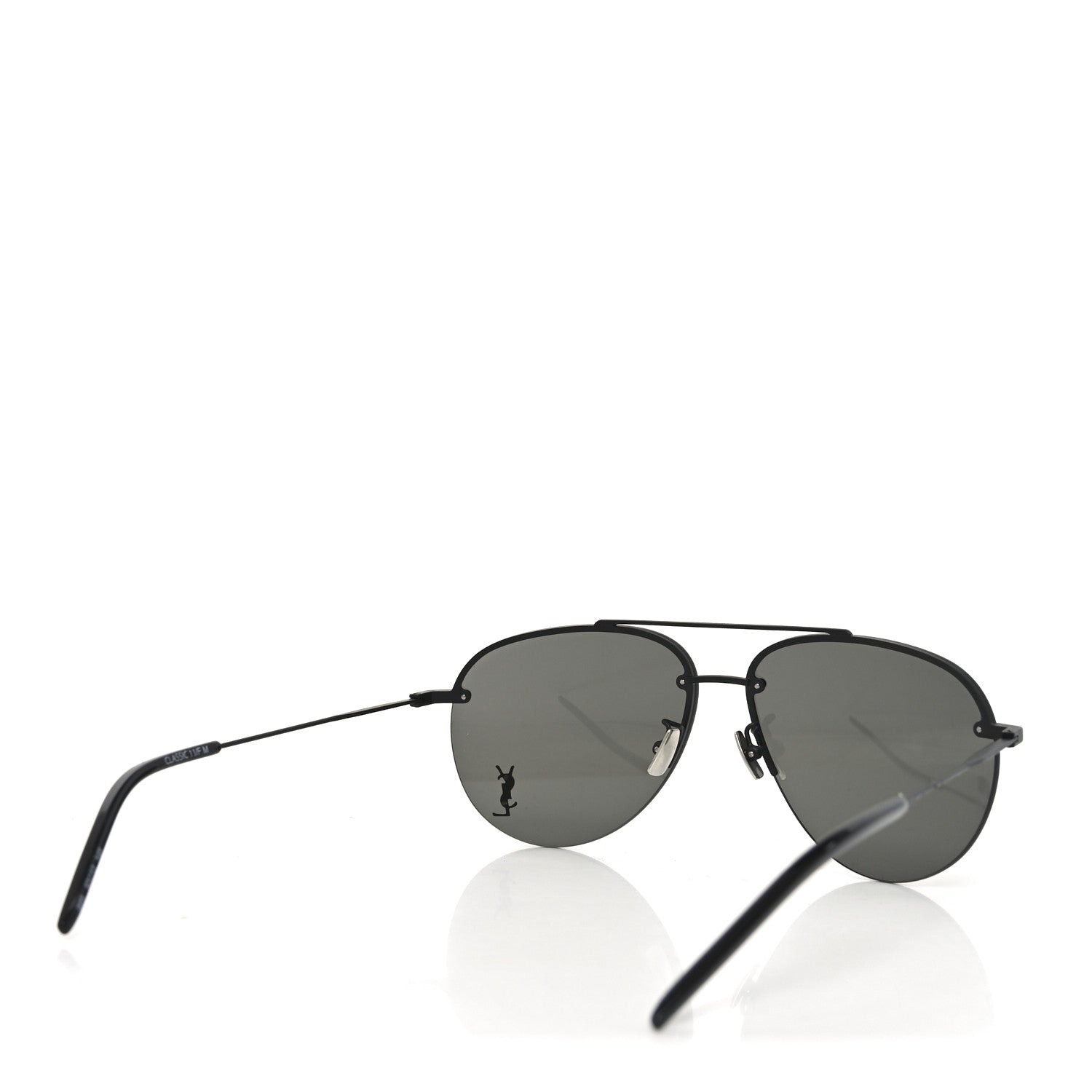 Saint Laurent Metal Aviator Classic 11/F Sunglasses Black 4 of 8
