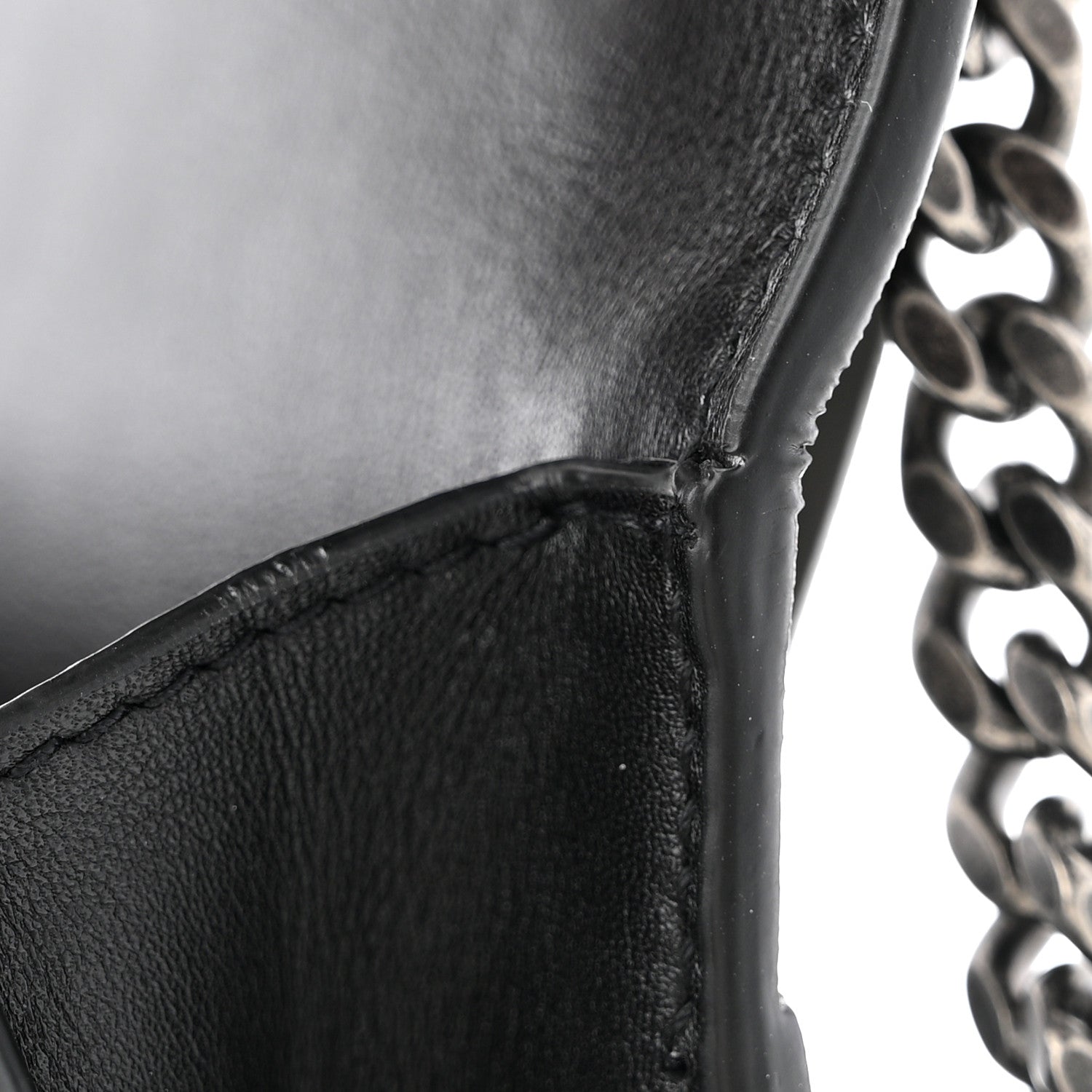 Saint Laurent Grained Calfskin Studded Medium Monogram Heart Sunset Black 12 of 14