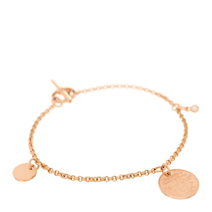 Hermes 18K Rose Gold Diamond PM Ex-Libris Bracelet SH 1 of 4