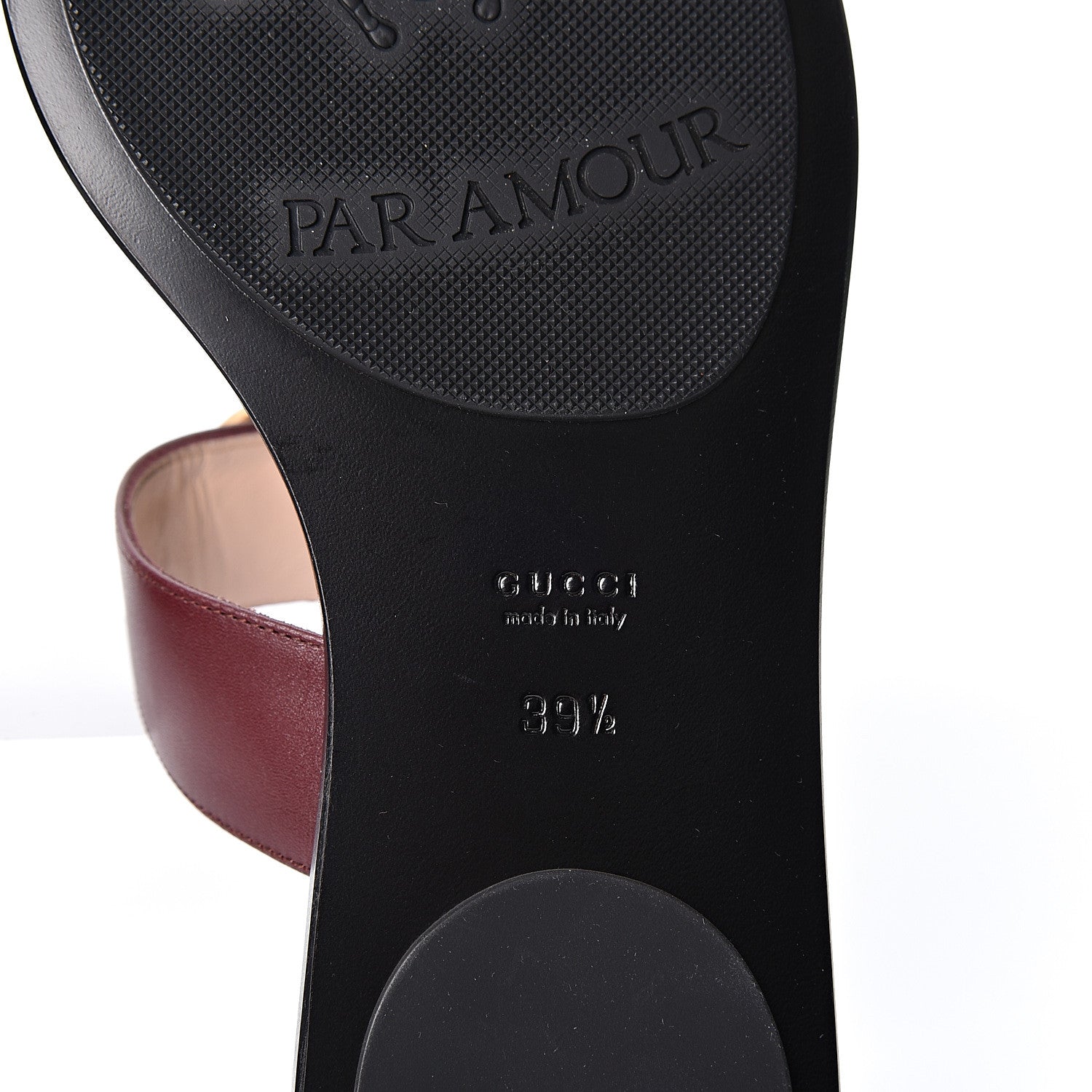 Gucci Calfskin GG Marmont Thong Sandals 39.5 Vintage Bordeaux 8 of 9