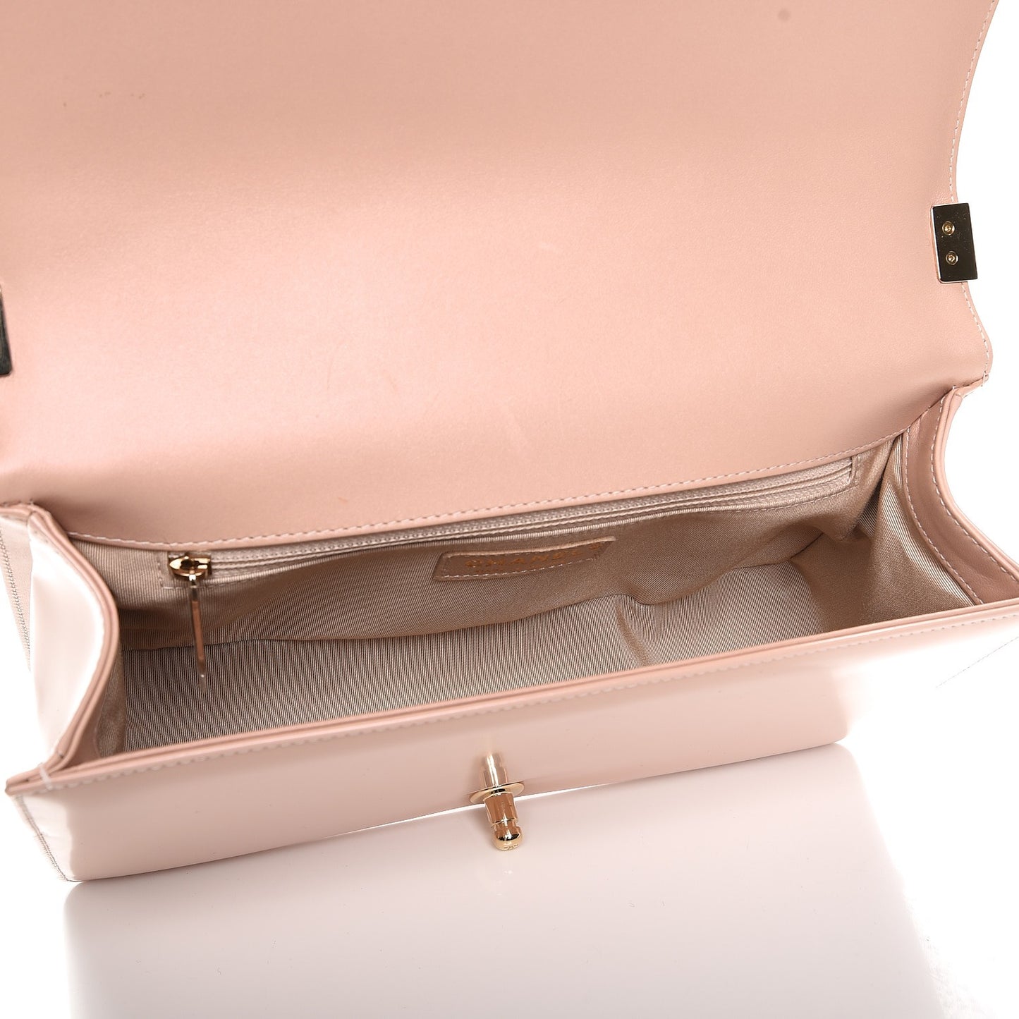 Iridescent Calfskin Quilted New Medium Boy Flap Light Pink