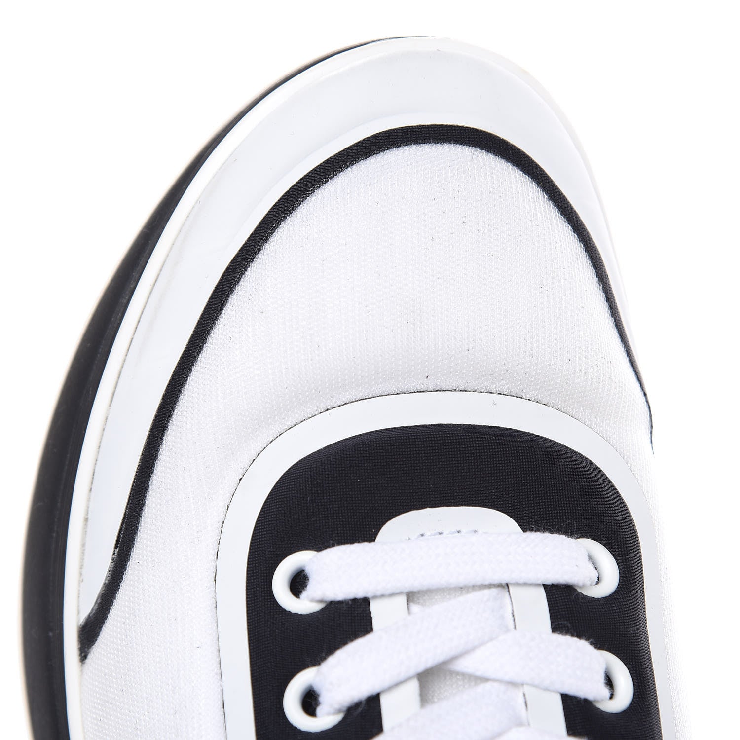Chanel Lycra CC Sneakers 36 White Black 11 of 11