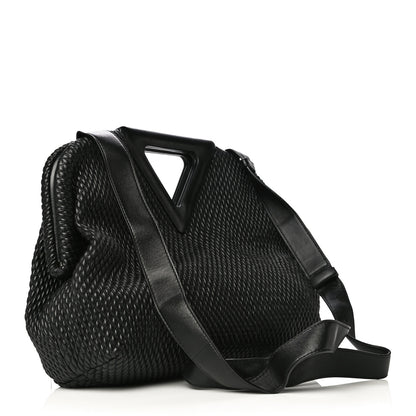 Bottega Veneta Lambskin Knit Small The Point Triangle Bag Black 3 of 12