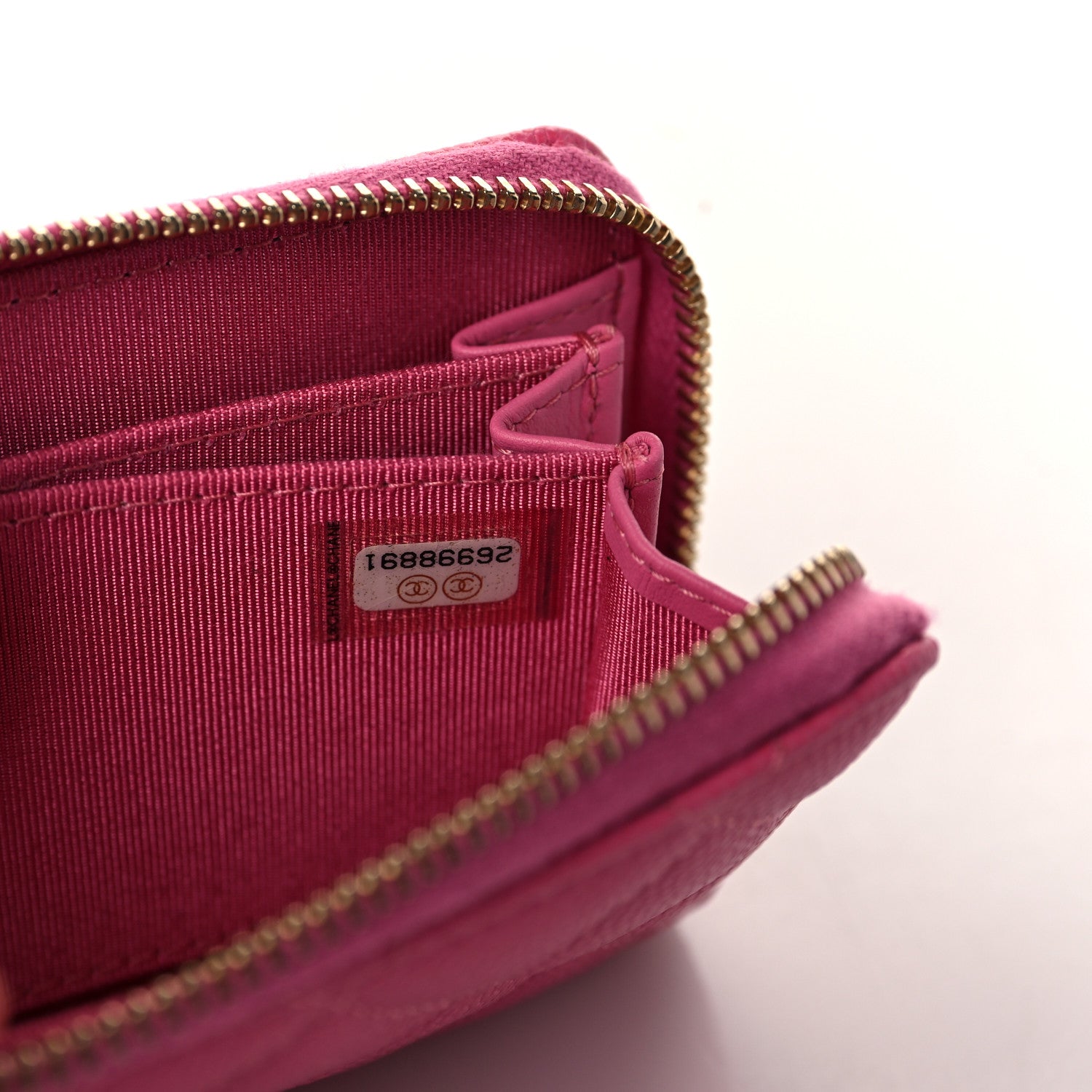Chanel Caviar Quilted Zip Coin Purse Dark Pink 7 of 8