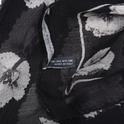 Alexander McQueen Silk Chiffon Flower Skull Scarf Black Ivory 5 of 5