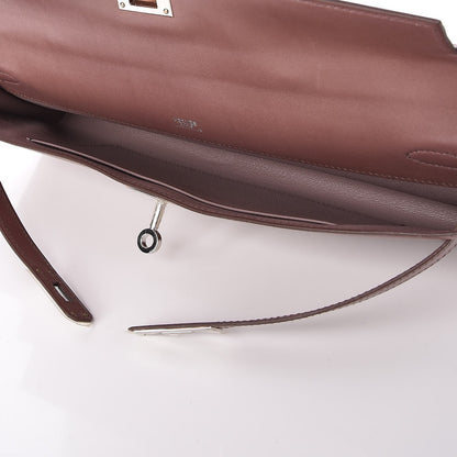 Hermes Tadelakt Kelly Cut Clutch Pochette Griolet 9 of 23