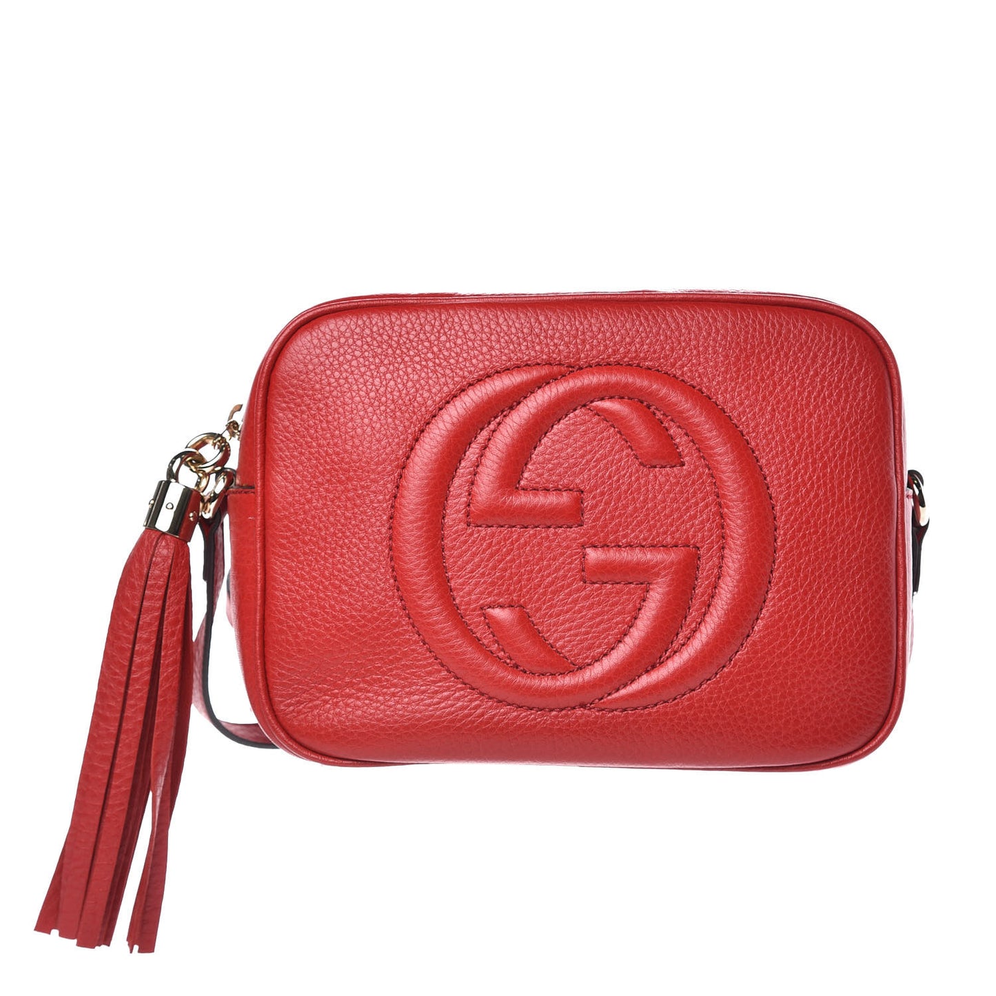 Pebbled Calfskin Small Soho Disco Bag Tabasco Red