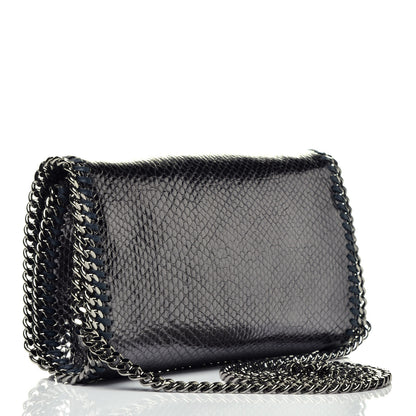 Stella McCartney Metallic Snake Print Falabella Crossbody Bag Ruthenium 3 of 9
