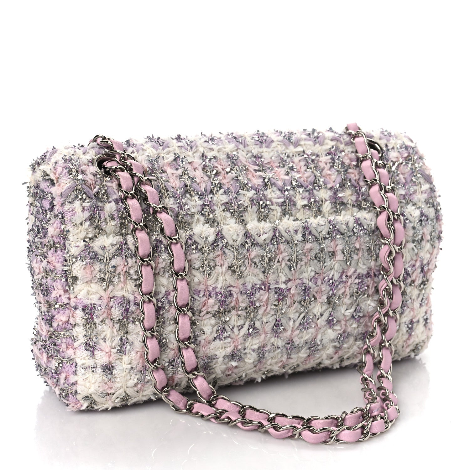 Chanel Tweed Medium Single Flap Pink 3 of 10