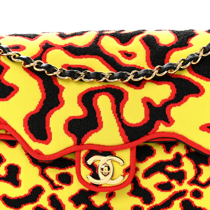 Chanel Mixed Fibers Magma Maxi Flap Yellow Black Red 25 of 32
