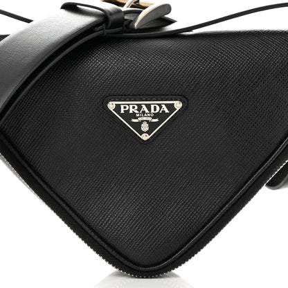 Prada Saffiano Triangle Belt Bag Black 9 of 11
