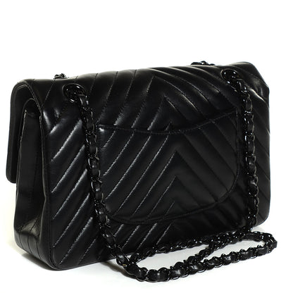 Chanel Lambskin Chevron 11.12 Medium Double Flap So Black 3 of 9