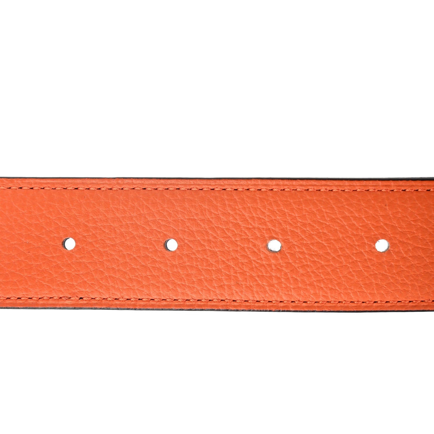 Hermes Box Togo 32mm Guilloche H Belt 85 Black Orange 3 of 5