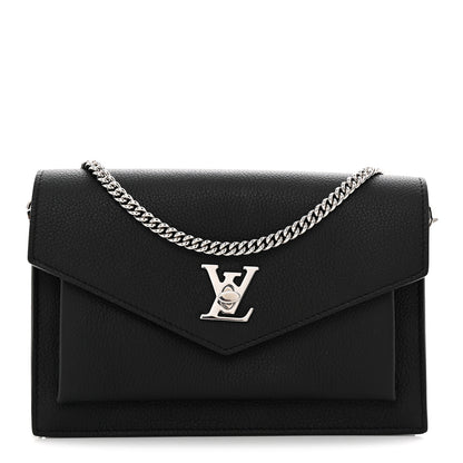 Louis Vuitton Soft Calfskin My Lockme Chain Pochette Black 1 of 10