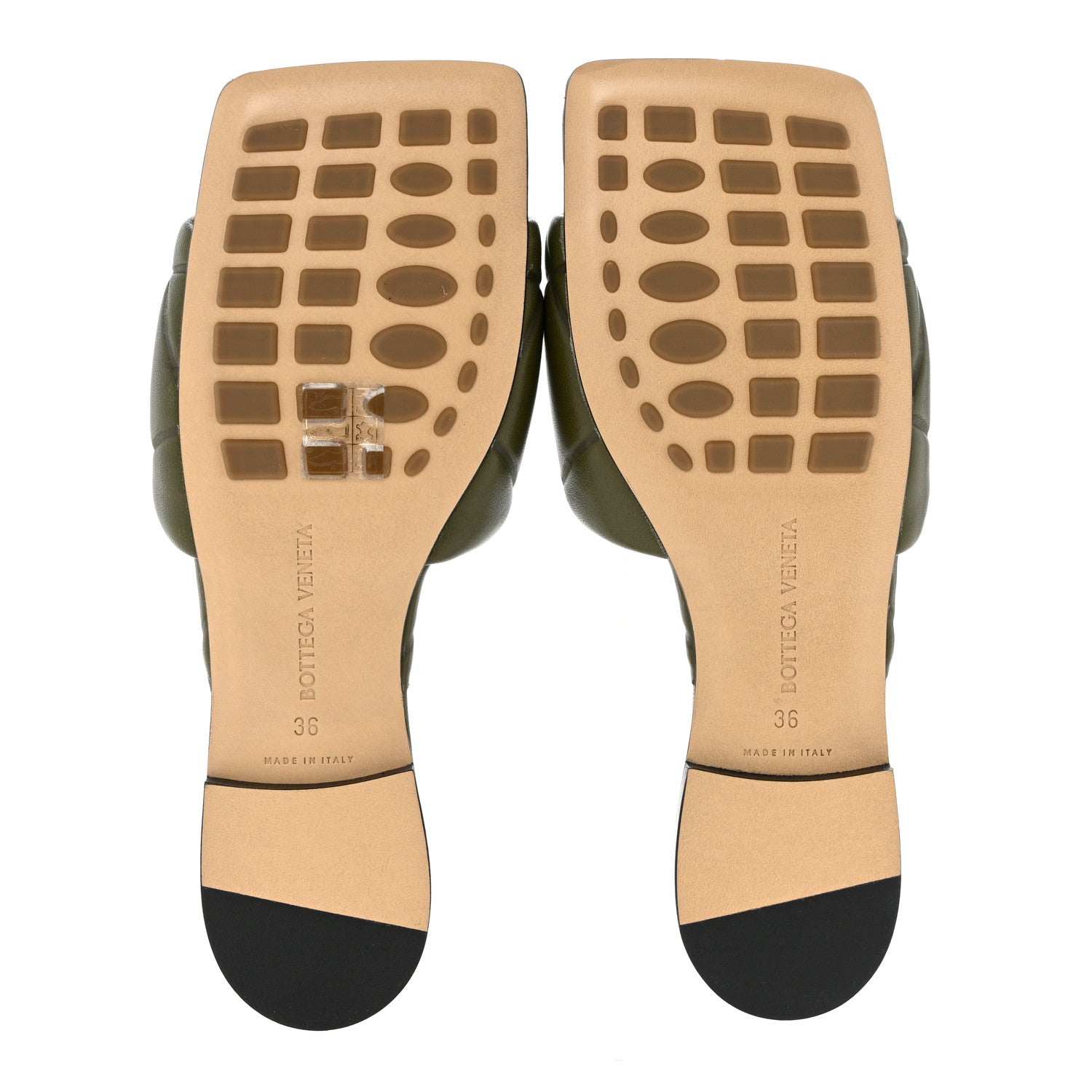 Bottega Veneta Nappa Quilted Rubber Lido Flat Sandals 36 Khaki 5 of 7