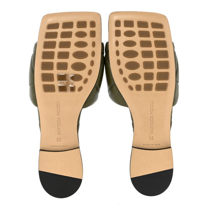 Bottega Veneta Nappa Quilted Rubber Lido Flat Sandals 36 Khaki 5 of 7