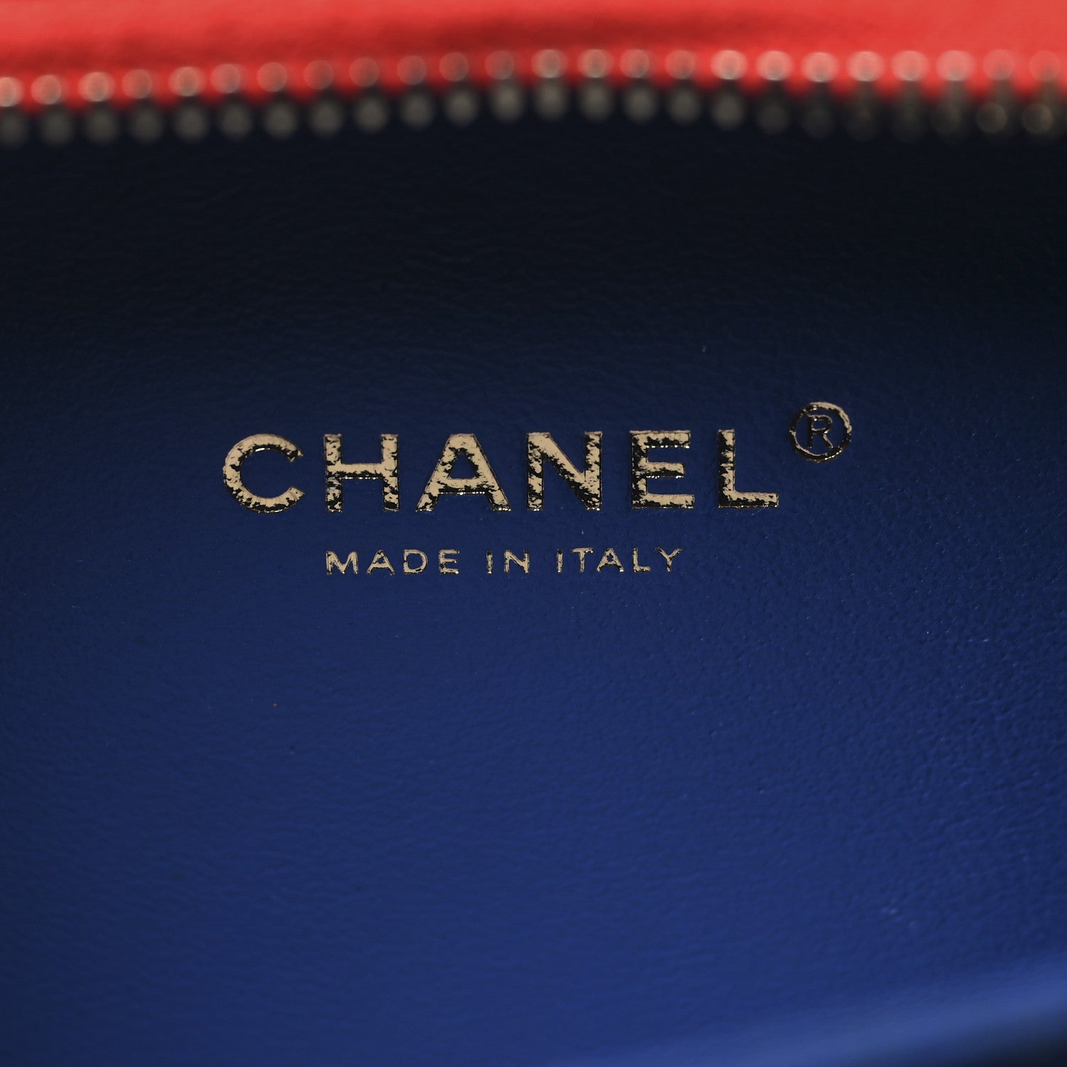 Chanel Caviar Quilted Small CC Filigree Vanity Case Blue White Red 6 of 10