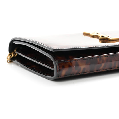 Saint Laurent Patent Monogram Chain Wallet Tortoiseshell 7 of 8