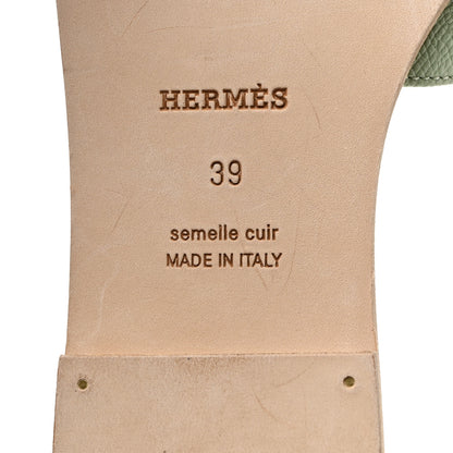 Hermes Epsom Oran Sandals 39 Vert Jade 8 of 10
