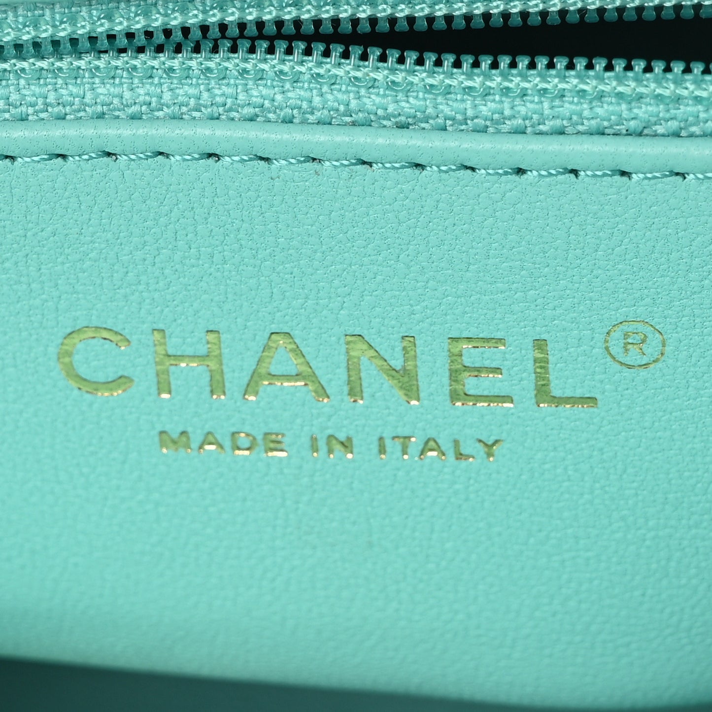 Shiny Lambskin Quilted Coco Trip Flap Bag Turquoise