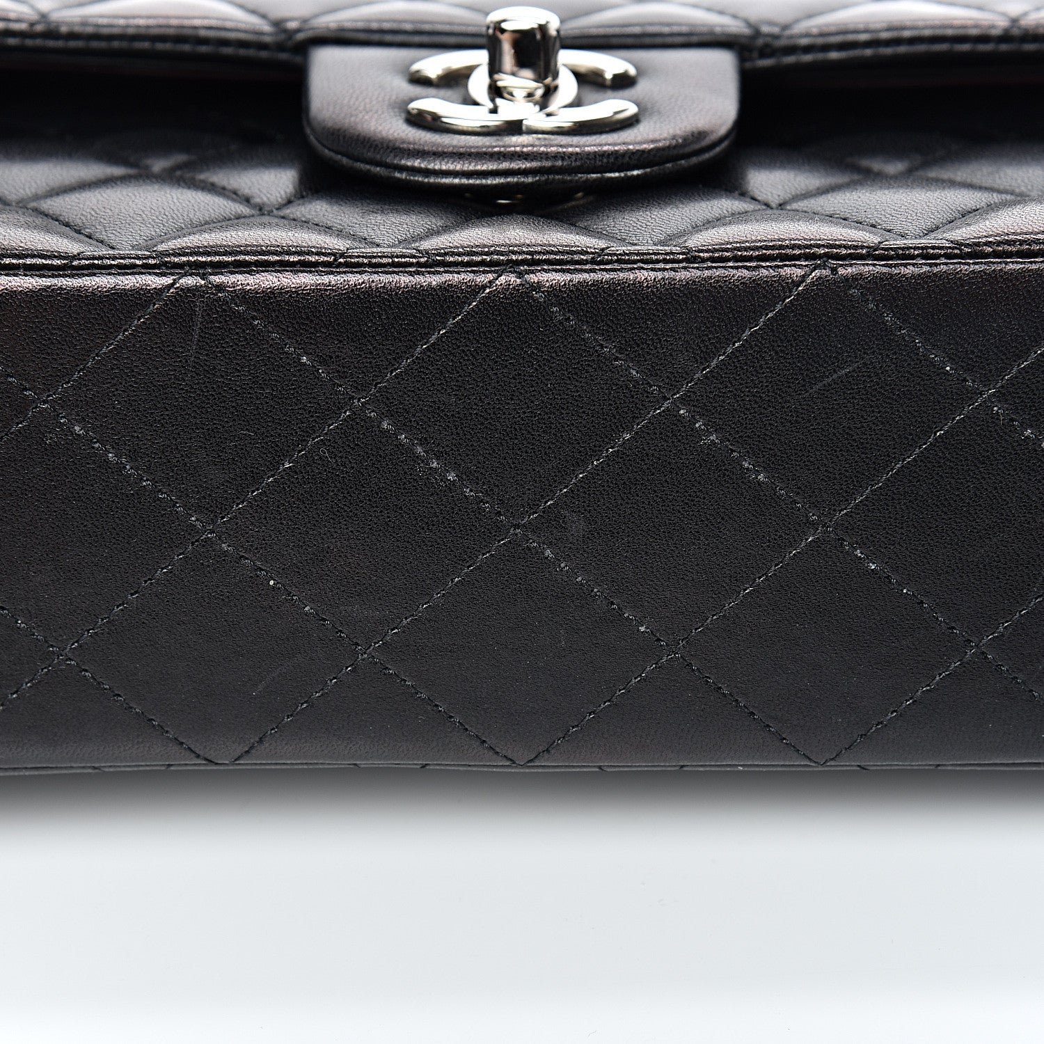 Chanel Lambskin Quilted Medium Double Flap Black 10 of 13