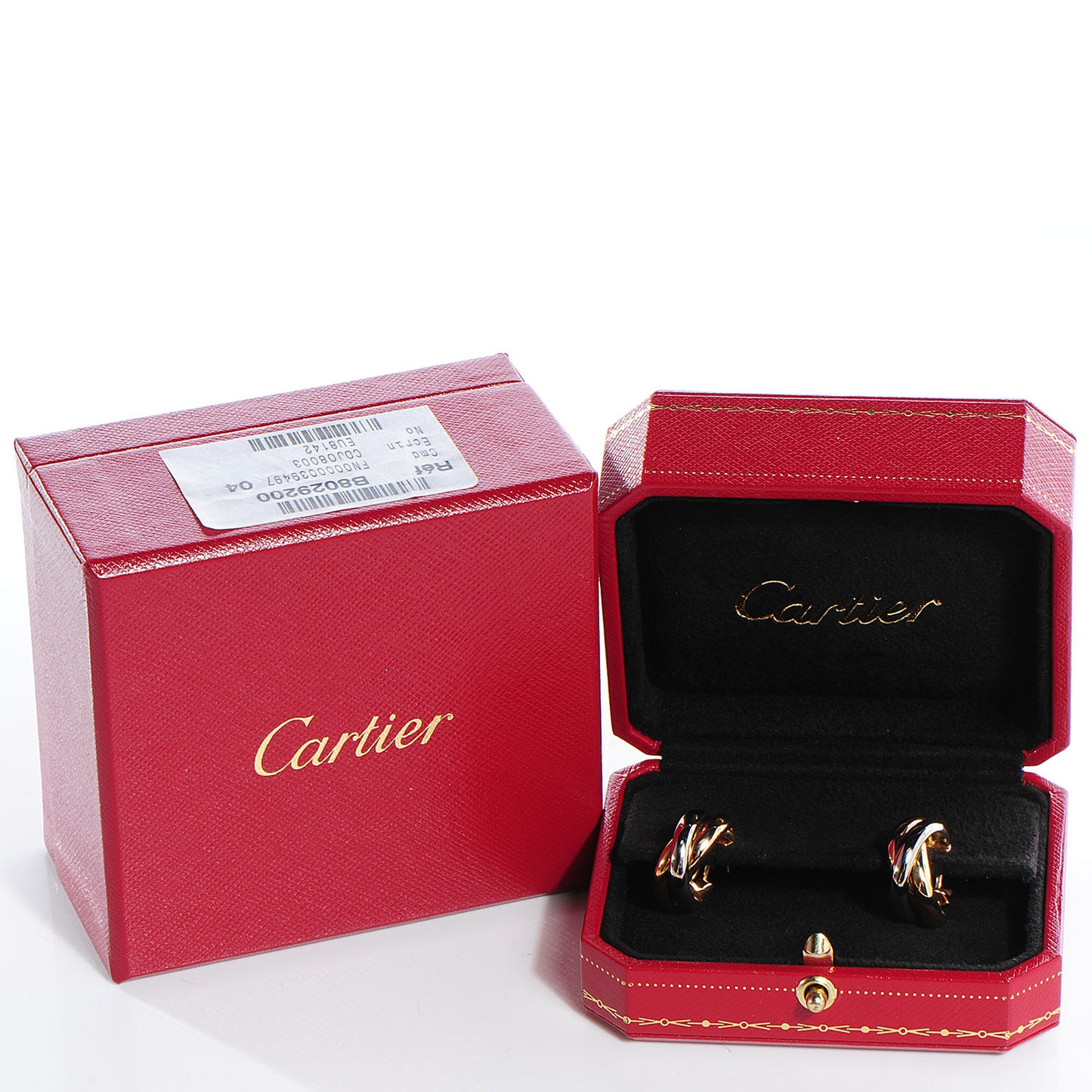 18K Pink Yellow White Gold Small Trinity Earrings