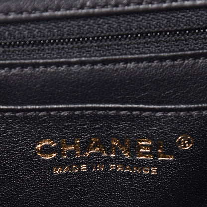 Chanel Calfskin Crocodile Embossed Graffiti 2.55 Mini Cocodile Reissue Flap Black Pink 6 of 13