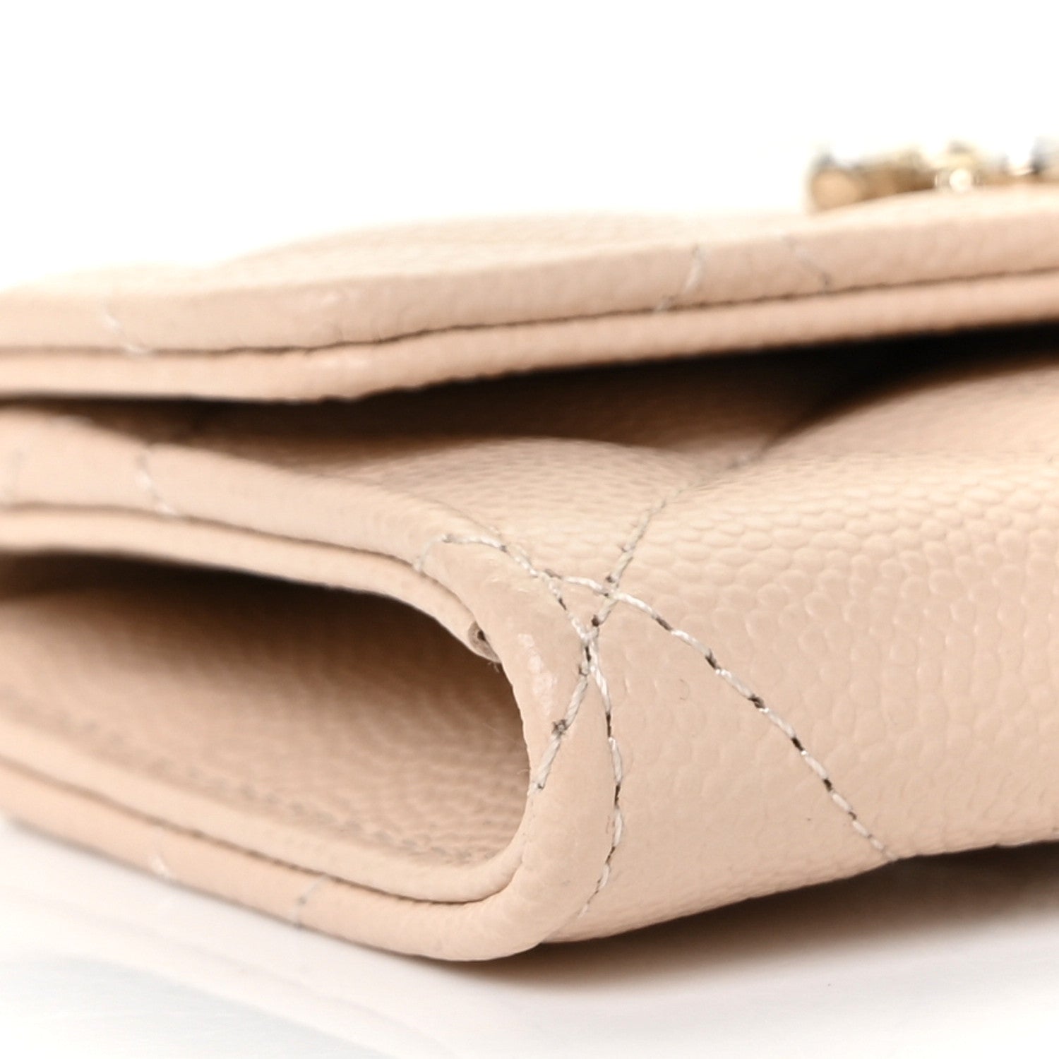 Chanel Caviar Pearl Quilted Coco Candy Flap Card Holder Beige 8 of 10