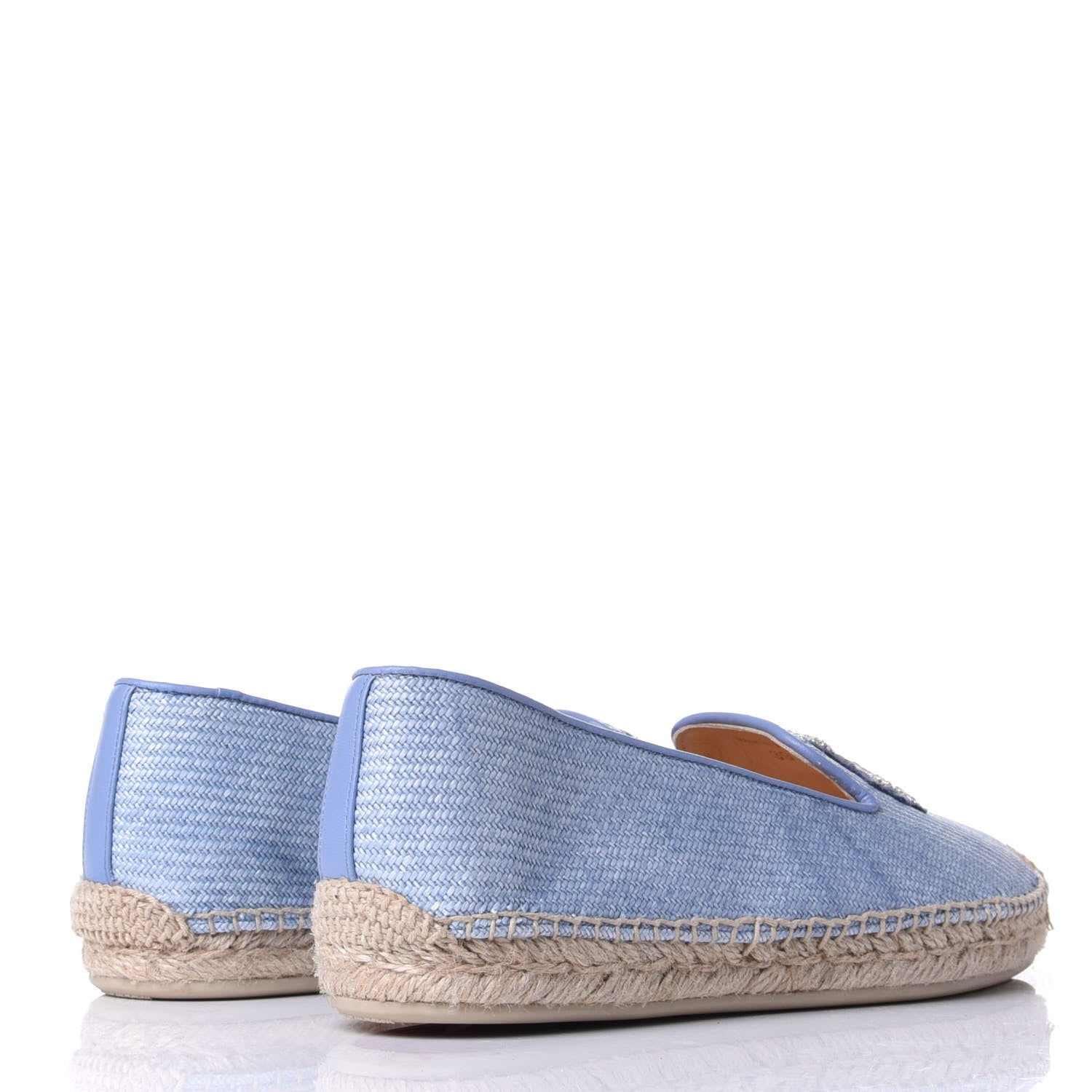 Christian Louboutin Woven Canvas Appliquéd Nanou Orlato Donna Flat Espadrilles 39 Jeans 4 of 11