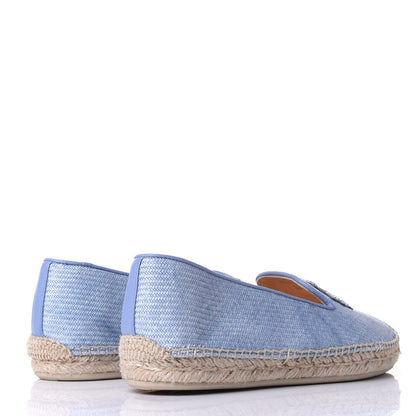 Christian Louboutin Woven Canvas Appliquéd Nanou Orlato Donna Flat Espadrilles 39 Jeans 4 of 11