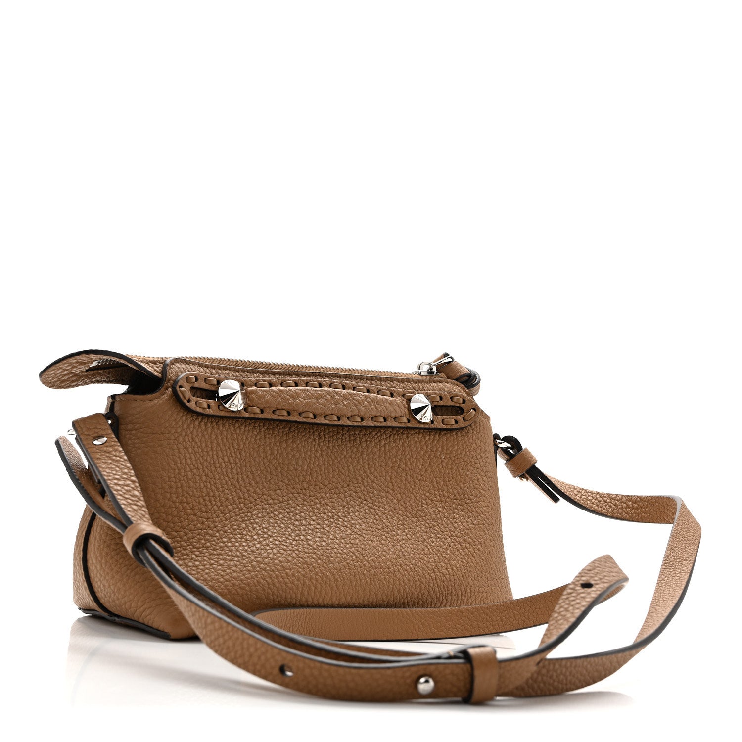 Fendi Cuoio Romano Selleria Sintetica Tape Stitch Mini By The Way Boston Bag Beige 3 of 12