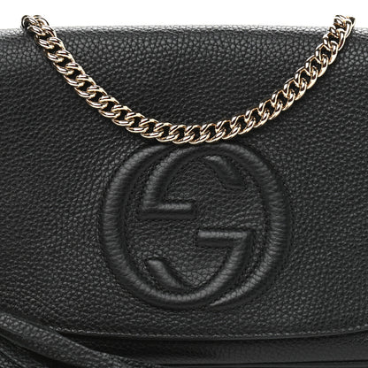 Gucci Pebbled Calfskin Medium Soho Flap Crossbody Black 8 of 10
