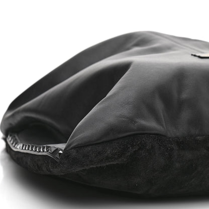 Valentino Garavani Calfskin Suede Rockstud Hobo Black 8 of 9