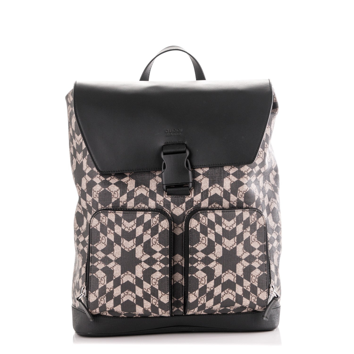 Gucci GG Supreme Monogram Caleido Backpack Black 1 of 6