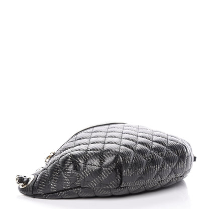Chanel Calfskin Quilted Waist Bag Black Gold 4 of 10