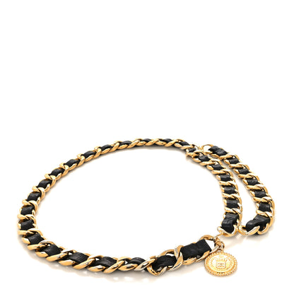 Chanel Lambskin Chain CC Medallion Belt Black Gold 1 of 5