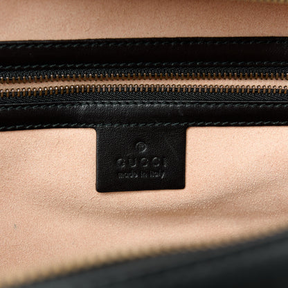 Gucci Calfskin Matelasse Sylvie Web Small GG Marmont Top Handle Shoulder Bag Black 6 of 11