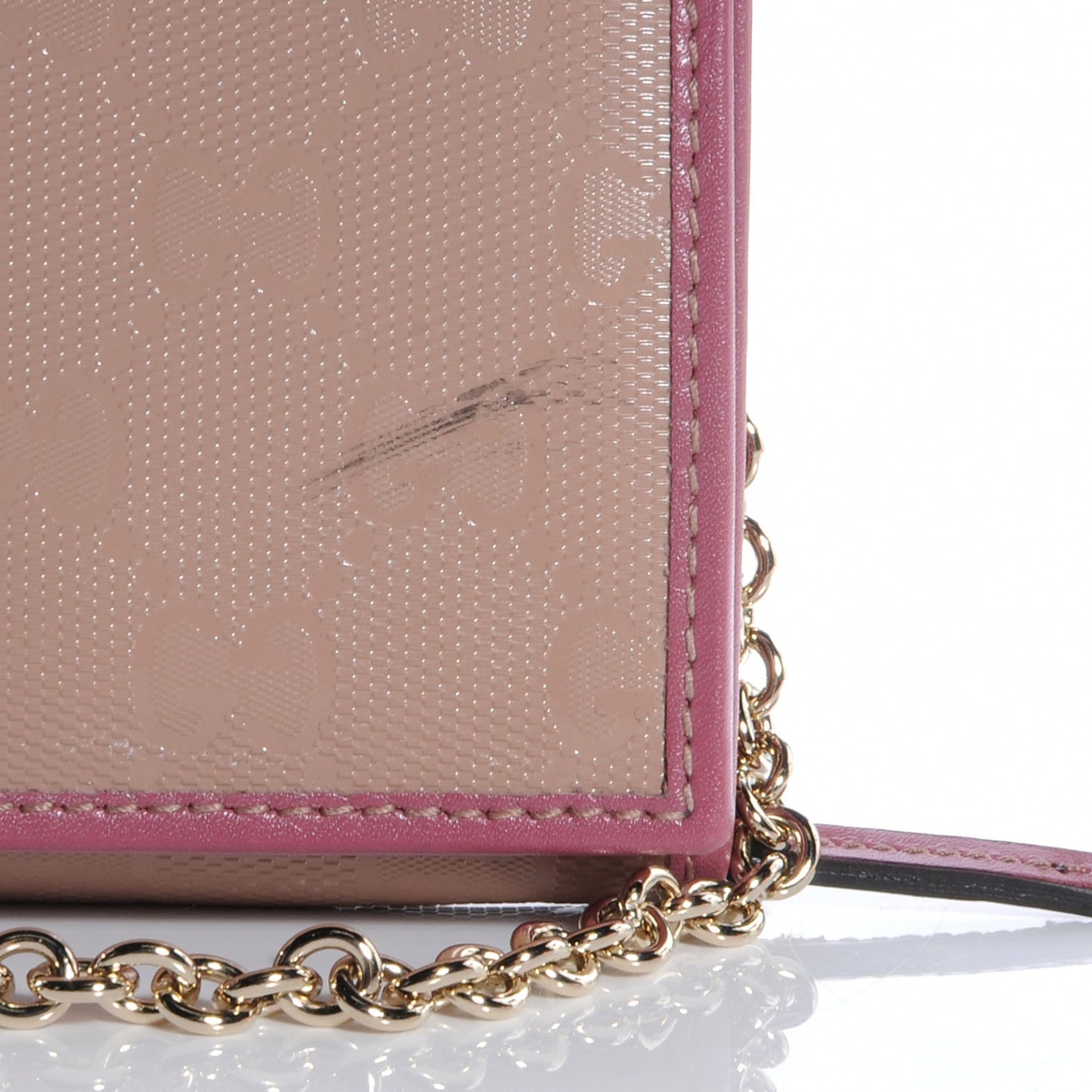 Imprime Monogram GG Pierce Chain Clutch Wallet Pink