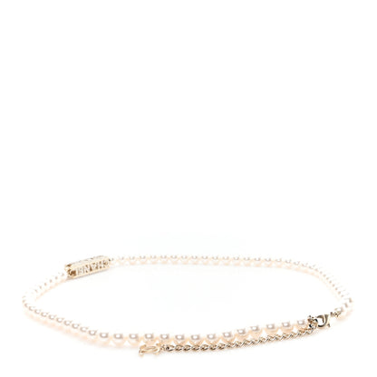 Chanel Pearl Crystal CC Logo Belt 80/32 Gold 2 of 3