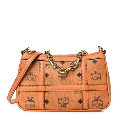 MCM Visetos Nappa Mini Delmy Chain Shoulder Bag Cognac 1 of 9
