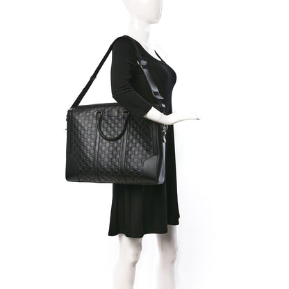 Gucci Guccissima Signature Eden Briefcase Black 2 of 9