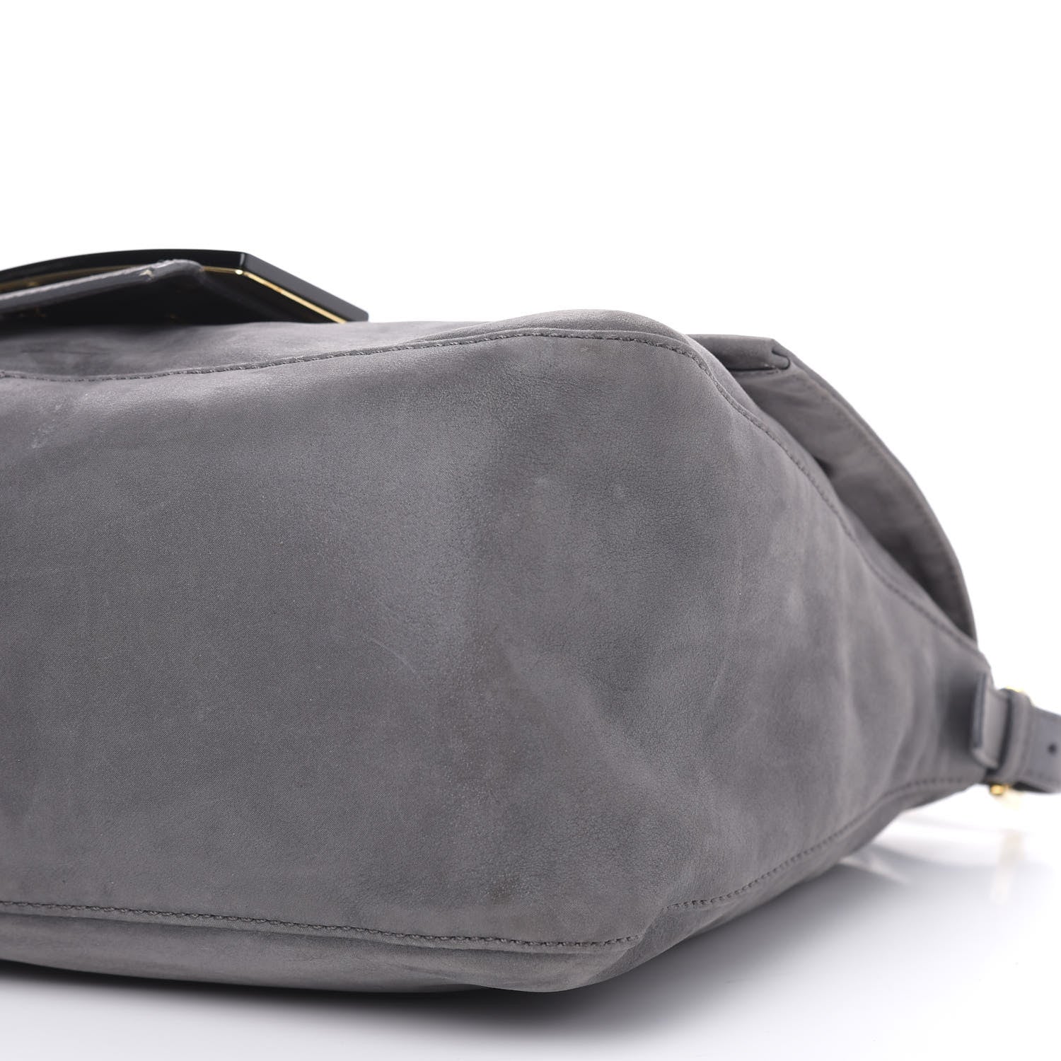 Fendi Vitello Savana Big Mama Baguette Grigio Tartaruga Natural 9 of 12